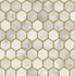 Seabrook Wallpaper Inlay Hexagon Alaska Grey & Metallic Gold NextWall Peel & Stick  United States 30.75 20.87" 20.5"  - My Fabric Connection -