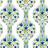 Seabrook Wallpaper Floral Ogee Cobalt & Spring Green NextWall Peel & Stick  United States 30.75 6.3" 20.5"  - My Fabric Connection -