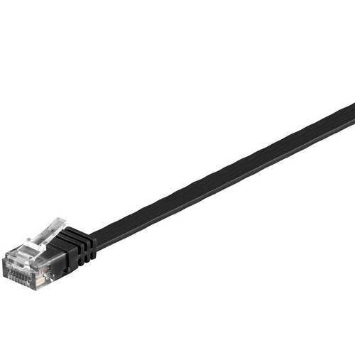 Cat6a 15 M platte UTP kabel zwart