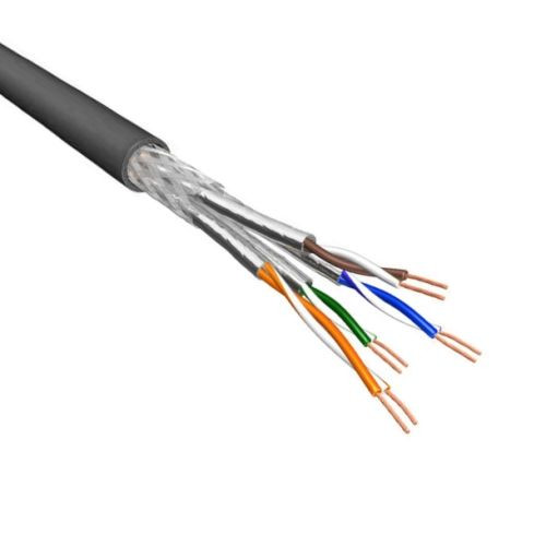 Cat.6 S/FTP Kabel Soepel AWG26 LSZH Zwart 500m 100% koper