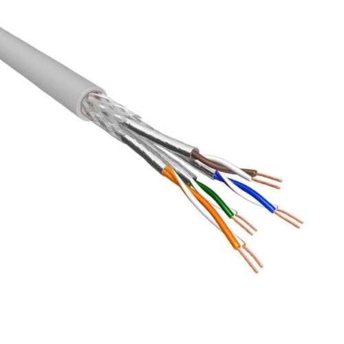 Cat.6 S/FTP Kabel Soepel AWG26 LSZH Licht Grijs 500m 100% koper