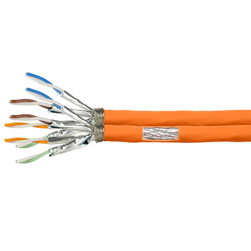 S/FTP CAT7 duplex netwerkkabel stug 500M 100% koper oranje 