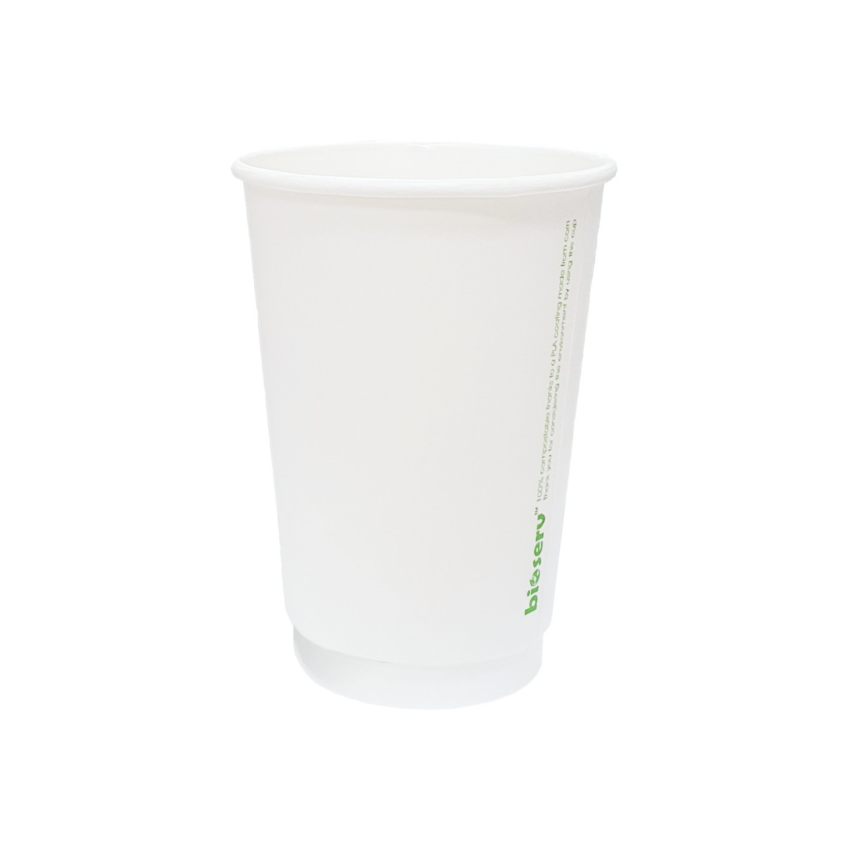 Coffee Cup - Compostable PLA - DOUBLE Wall - 16oz WHITE - 500/CTN ...