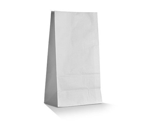 SOS Paper Bag - White Plain - MEDIUM (#12) - 330x178x112mm 50gsm - [SOSW#12] - 1000/CTN