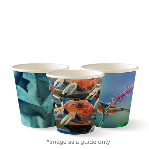 Coffee Cup (PLA) - BIOPAK - SINGLE Wall - 6oz ART Series [BC-6-ART SERIES] - 1000/CTN