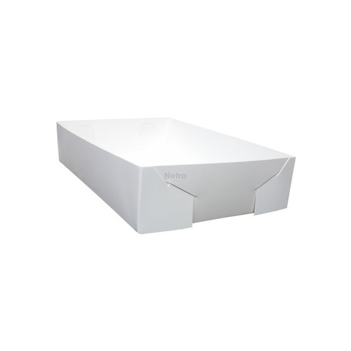 Cake Tray - CONFETA - No 20 White Premium Milk Board PE Coated 180x130x42.5mm - 200/PKT