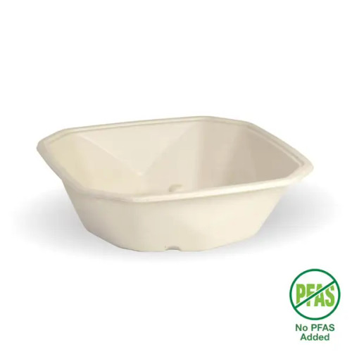 BIOPAK (BioCane) - 750ml OCTA Takeaway Base  - NATURAL - [B-SLB-OCTA-750-N-PF] - 182x130x46mm - 400/CTN