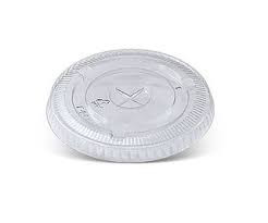 LID FLAT (PET) Round - GREENMARK - Clear [FL95PETX] X SLOT / suits 7.5 - 10oz U Cups - 1000/CTN