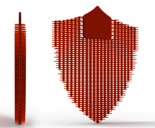 Urinal Flat Screen (Shield) - BERRY - Dark Red - Double Sided Bristle Urinal Deodoriser 2.0 - 10/BOX - (NOT SOLD SEPERATELY)
