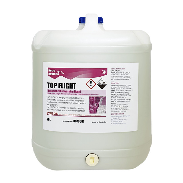 TOP FLIGHT 20L- Automatic Dishwasher Liquid - CLEAR