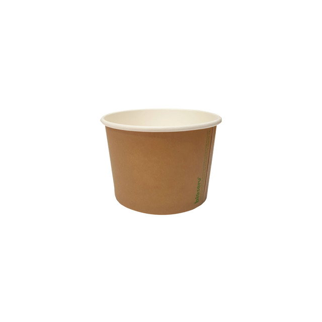 SOUP BOWL/TUB - BIOSERV - Brown Kraft PLA - 8oz (250ml) - Hot/Cold Use 90x75x62mm - 500/CTN