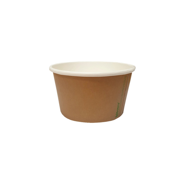 SOUP BOWL/TUB - BIOSERV - Brown Kraft - PLA - 12oz (350ml) - Hot/Cold Use 115x92x62mm - CTN/500