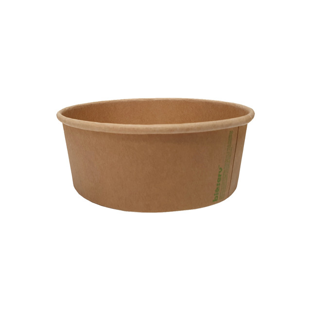 Salad Bowl 25oz (750ml) - Brown Kraft (PLA) - Medium - BIOSERV - 150x128x60mm - 300/CTN