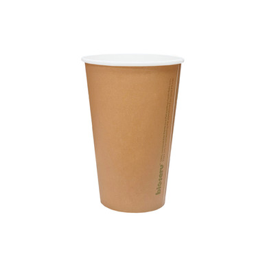 Coffee Cup (AQUEOUS) - SINGLE Wall - 12oz (SLIM) - BROWN KRAFT ...