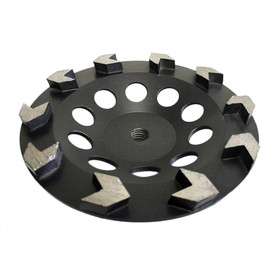 7" Arrow Segment Cup Wheel - 25/30 Grit Diamond Blade