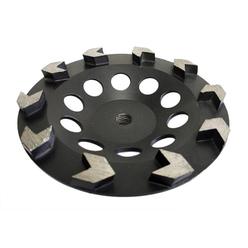 Muela de copa de segmento de flecha de 7" - Disco diamantado de grano 25/30 Muela de copa de segmento de flecha de 7" - Disco diamantado de grano 25/30