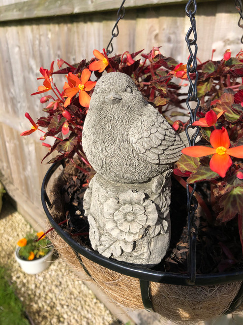 Reconstituted Stone Robin Bird Garden Home Statue
