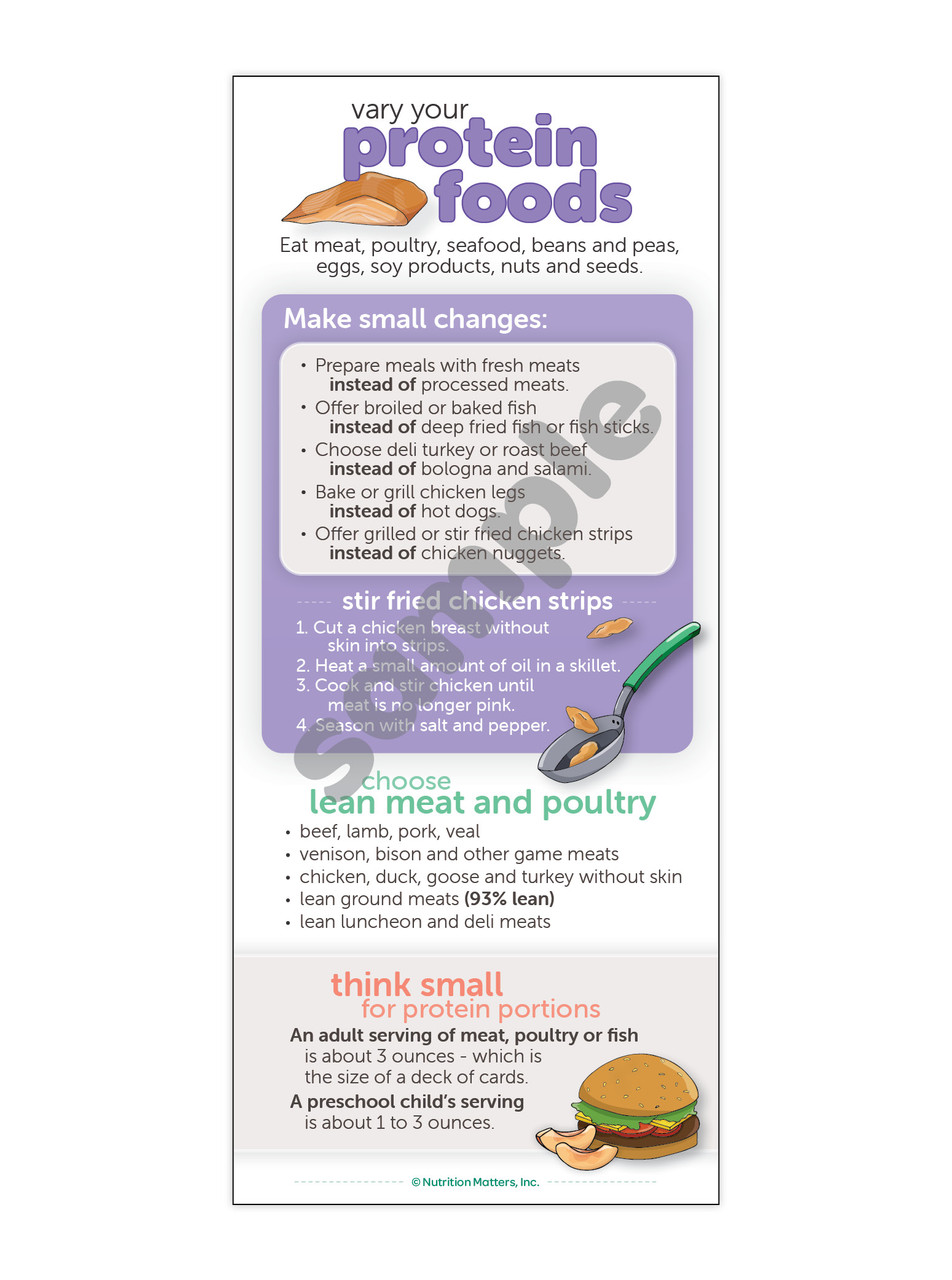 Protein Foods Tip Card - Nutrition Matters