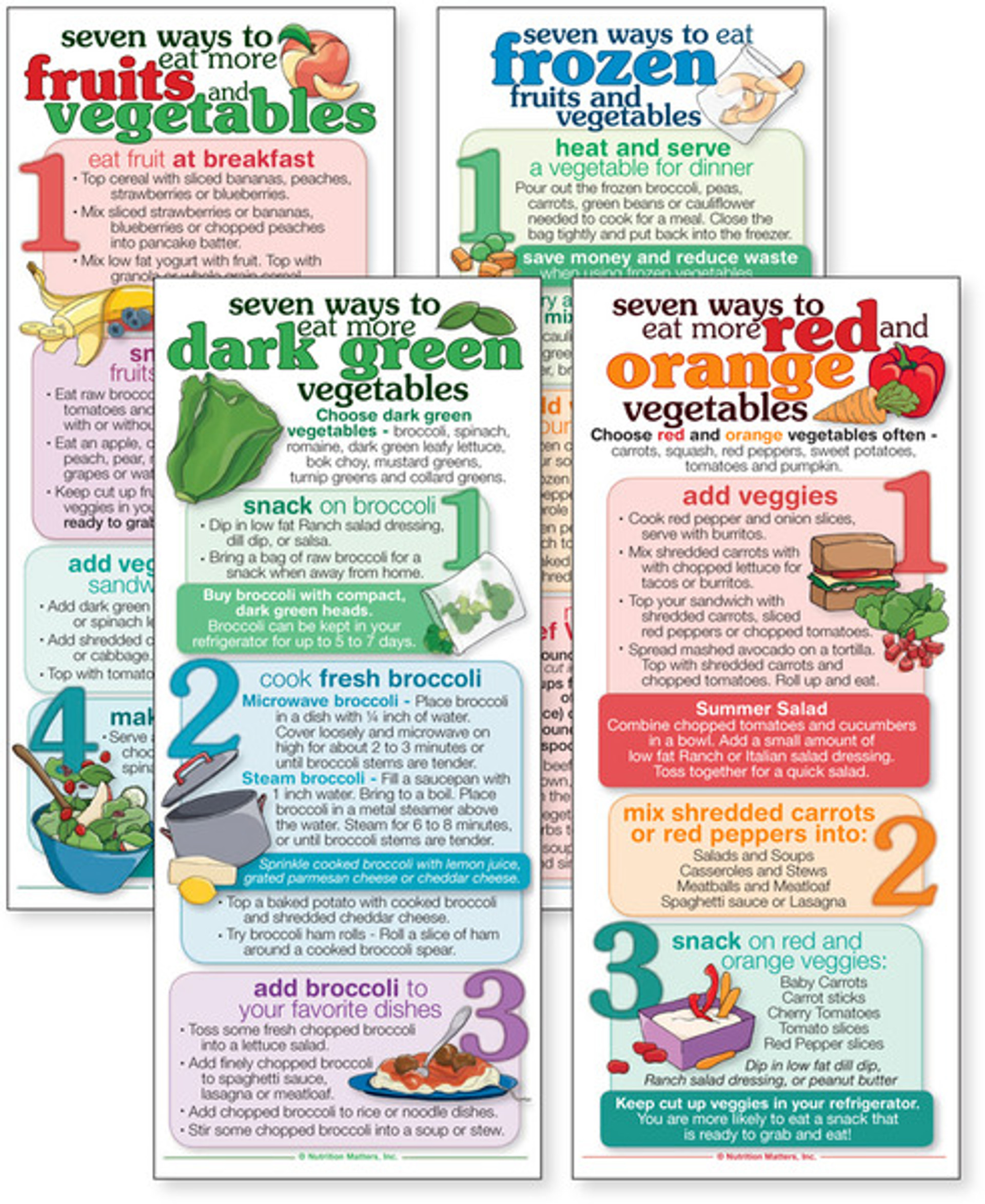 Set of WIC Fruit and Vegetable cards Nutrition Matters