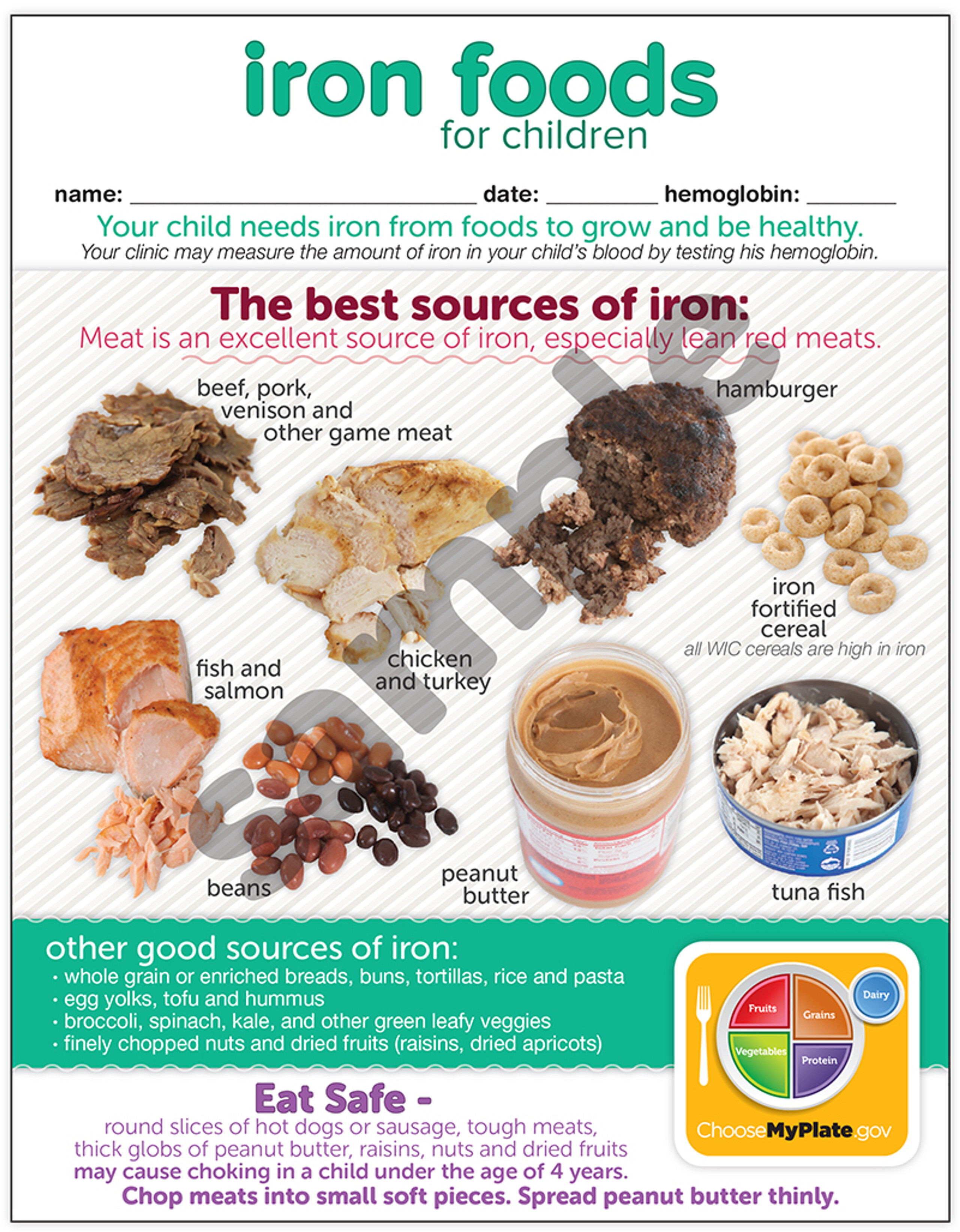 Iron Foods & Vitamin C Foods FREE Reference Sheets Nutrition Matters