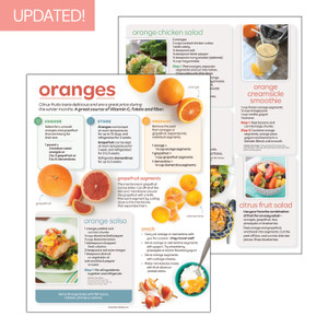 Oranges & Grapefruit Recipe and Storage Sheet