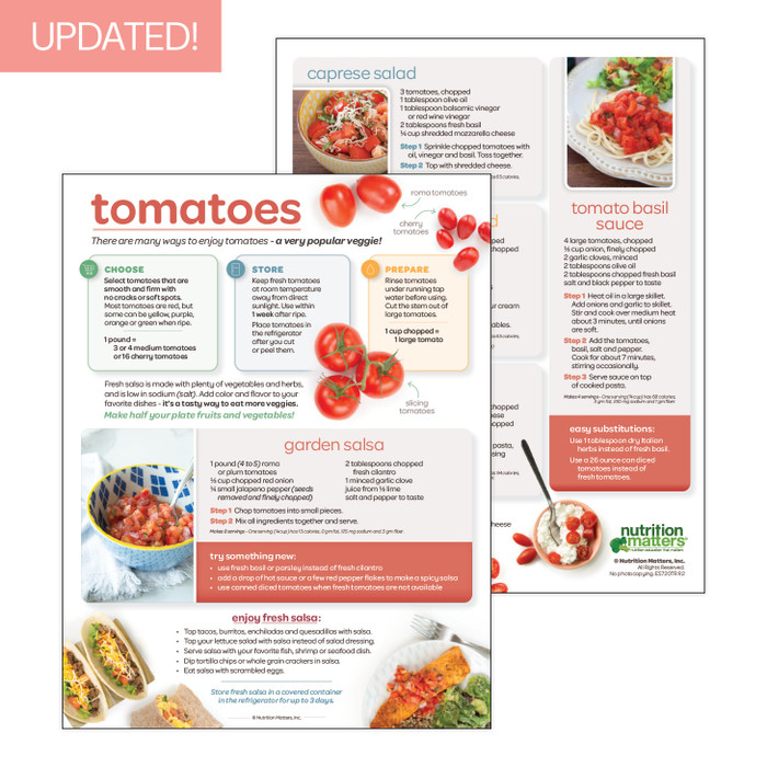 Tomatoes Recipe and Storage Sheet