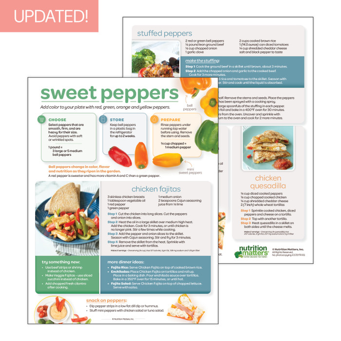 Sweet Peppers Recipe and Storage Sheet