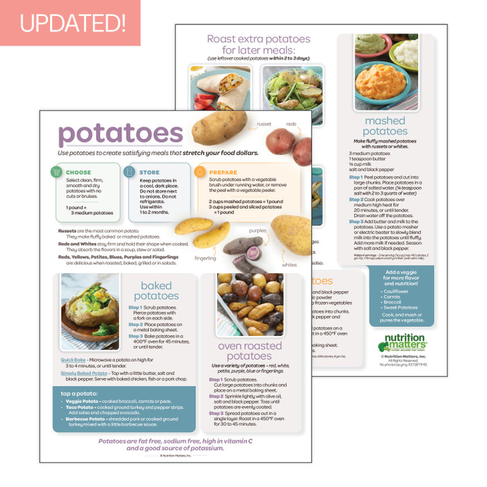 Potatoes Recipe and Storage Sheet