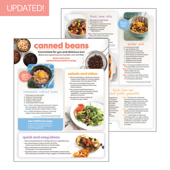 Canned Beans Cooking and Recipe Sheet
