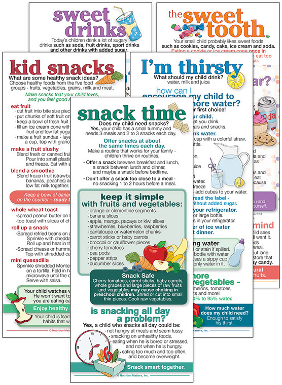 Set of Preschool Child Snack and Drink cards