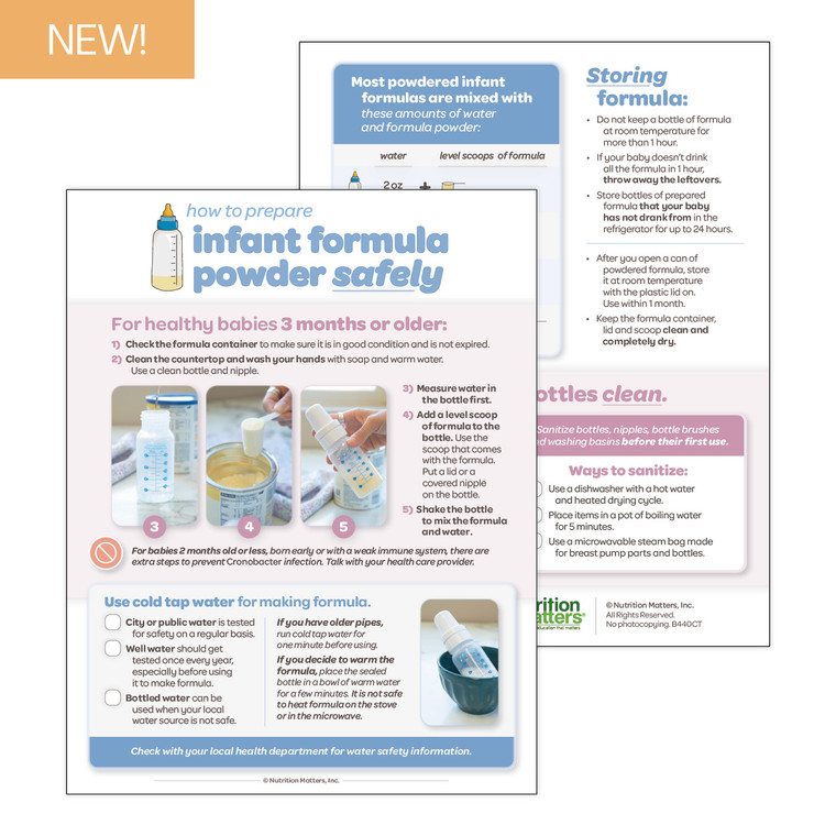 How To Prepare Infant Formula Powder Safely Tear Sheet