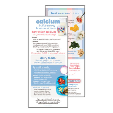 Calcium-Rich Foods Card - Nutrition Matters