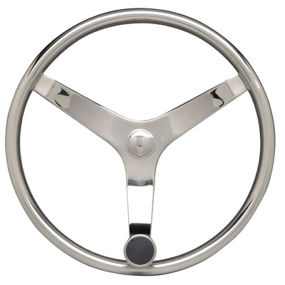 Uflex - V46 - 13.5" Stainless Steel Steering Wheel w\/Speed Knob - No Wheel Nut [V46]
