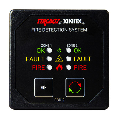 Fireboy-Xintex Two Zone Detection  Alarm Panel - 2-5\/8" Display - 12\/24V DC [FBD-2-R]
