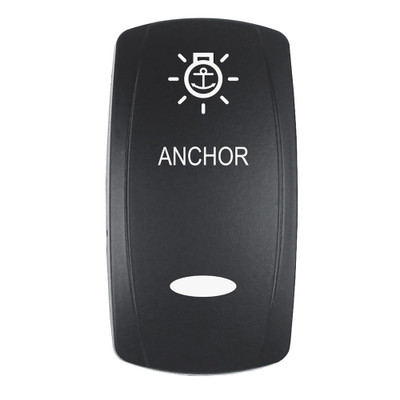 Pacer Actuator - 'ANCHOR' f\/V Series Contura Switches - Black - Laser Etched (Top\/Bottom Light) [EV2LE-ANC]