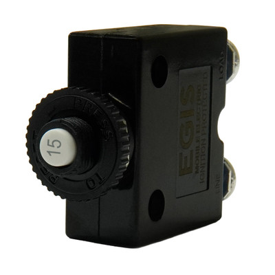 Egis 15A Push Button Panel Mount Circuit Breaker - Screw Terminals [4710-15]