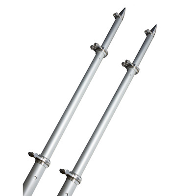 TACO 18 Deluxe Outrigger Poles w\/Rollers - Silver\/Silver [OT-0318HD-VEL]