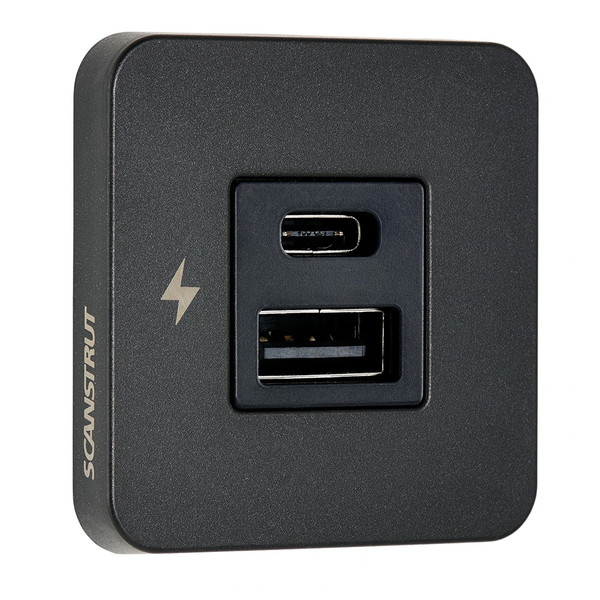 Scanstrut TILE USB-A\/USB-C Interior Charging Socket - 12\/24V - Black Bezel [SC-TILE-10]