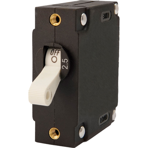 Egis A Series White Toggle Panel Mount Circuit Breaker - Single Pole 2.5A [3201-03]