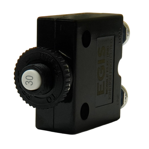 Egis 30A Push Button Panel Mount Circuit Breaker - Screw Terminals [4710-30]