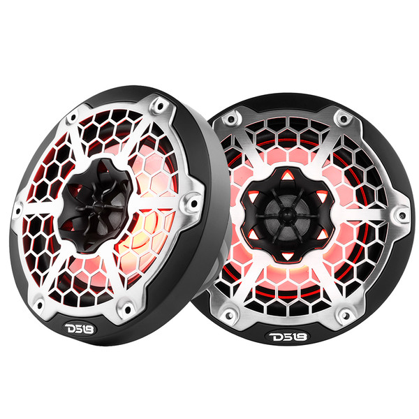 DS18 New Edition HYDRO 6.5" 2-Way Marine Speakers w\/RGB LED Lighting 300W - Black [NXL-6M\/BK]