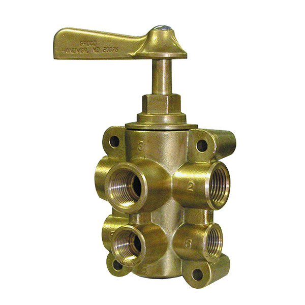 GROCO 6-Port NPT Bronze Fuel Valve 1\/2" Main - 3\/8" Return [FV-65038]