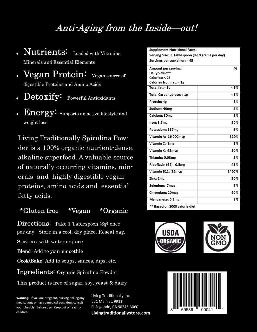 Organic Spirulina Powder