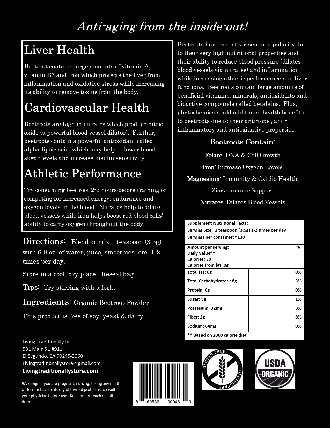 Organic Beetroot Powder