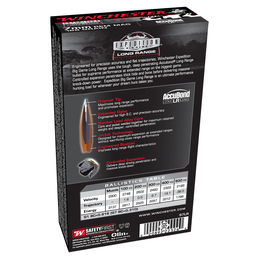 Winchester Expedition Long Range 7MM Rem Mag 168gr 20rd S7LR60656