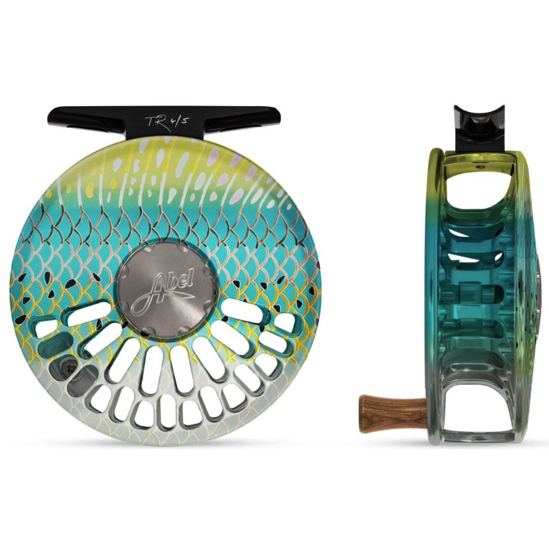 abel tr 4/5 fly reel Ported Trout Reel, Satin Purple with Ebony Wood Handle Charlie's Box Abel - TR 4/5 Fly