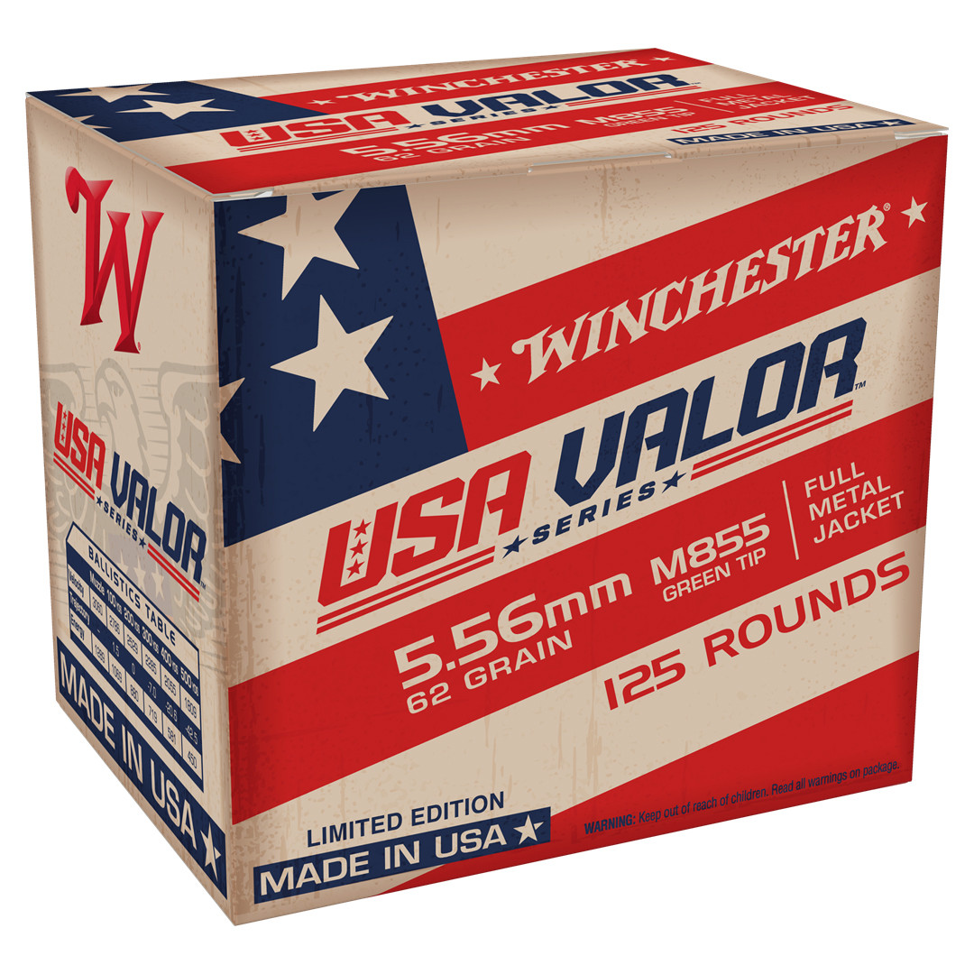 Winchester USA Valor 5.56mm 62gr M855 Green Tip USA85512557027