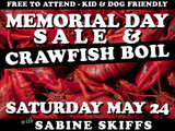 May 24: Crawfish Boil + Memorial Day Sale
