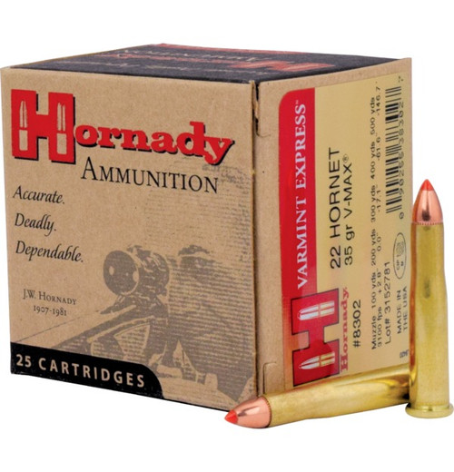 Hornady Varmit Express 22 Hornet 35gr V-Max 25rd 830260159