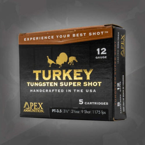 Apex Turkey 12ga 3 1/2" 2 1/2oz #9 Tungsten Super Shot 5rd PT-3.565693